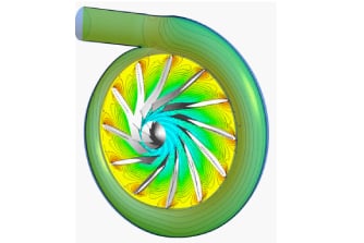 Velocity distribution for turbine stage