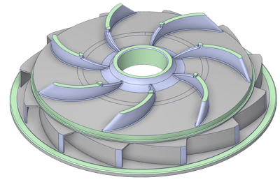 Fig2: 3D CAD traditional design model of the first stage vaned return channel