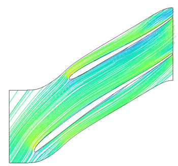 fischer compressor - Velocity Streamlines (Blade to Blade View)