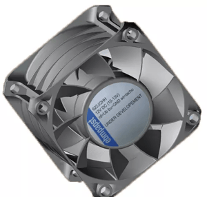 Compact fan with guide vanes