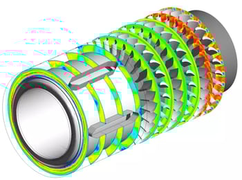 Fig 6: CFD analysis of three stages with bearings