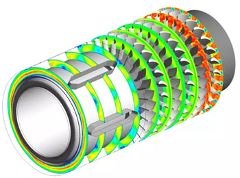 CFD analysis of three stages with bearings