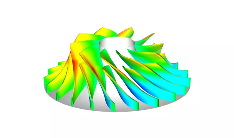 Relative Mach Number on the compressor surface, the immediate post processing options in TURBOdesign1 allow for multiple designs to be evaluated in a few minutes, prior any CFD run, allowing a larger exploration of the design space than conventional design approach.