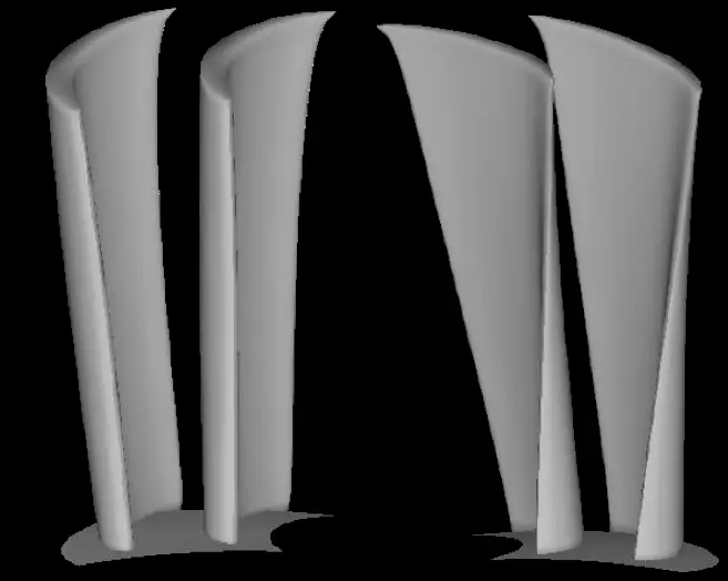 The 3D geometry of one of the nozzles and rotors designed.